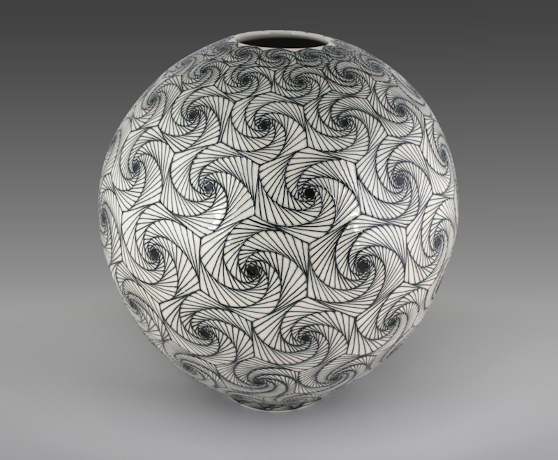 HW Designs - Geometric Web, 12inch Spherical Vase
